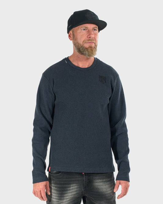 Pánské triko MARLOW III LS BLUE/GREY