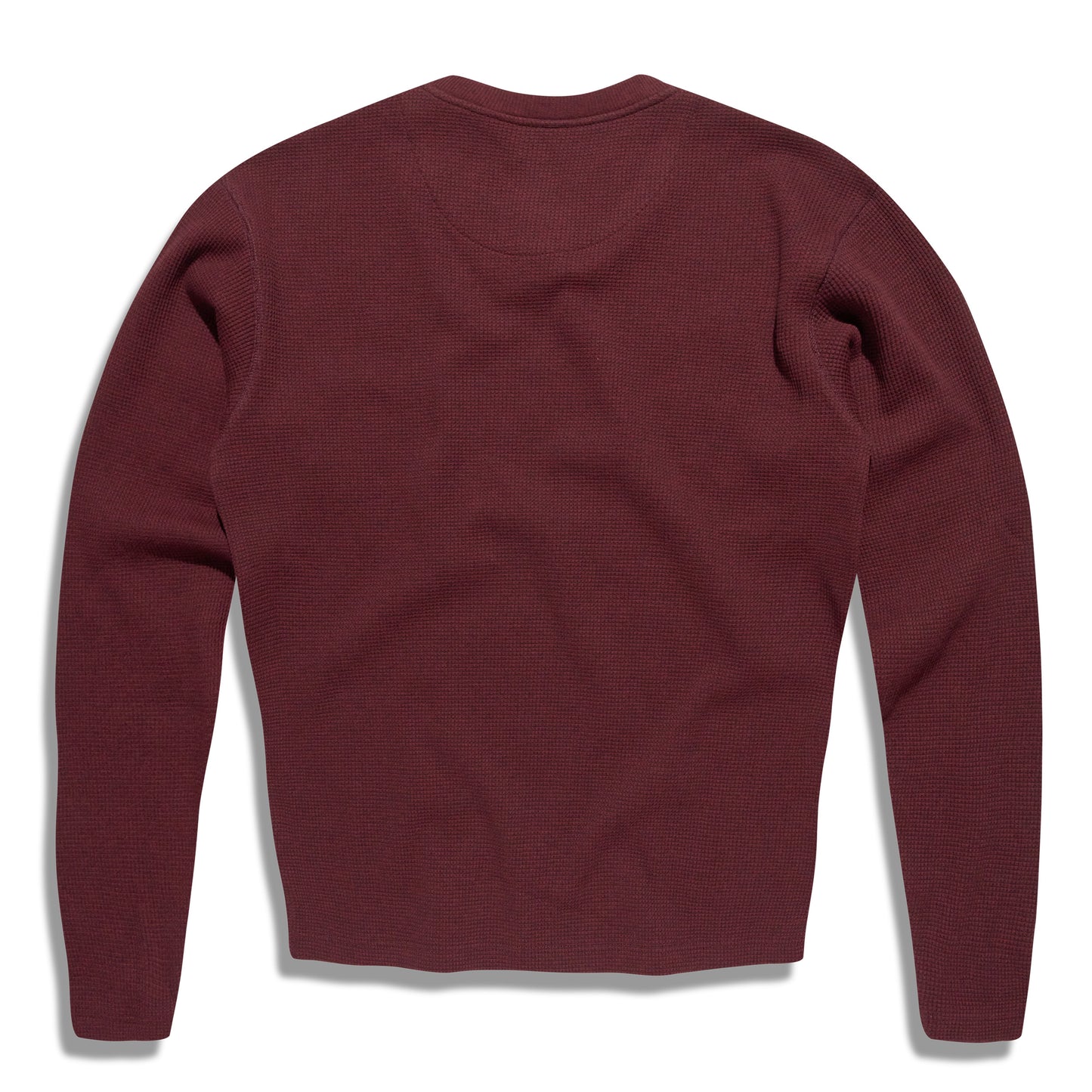 Tmavě červené pánské tričko UNCS s dlouhým rukávem, strukturovaný materiál, minimalistický design.