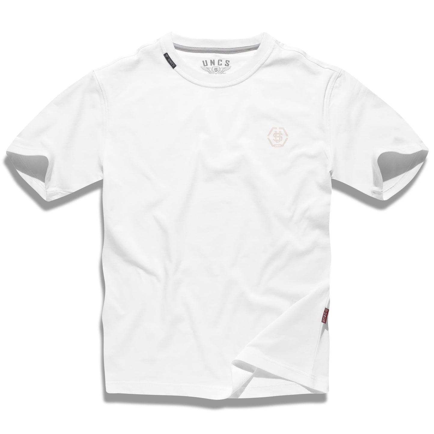 Pánské tričko UNCS BASIC HEAVY, bílé, oversize střih, vyšší gramáž, minimalistický design, odolné a pohodlné do chladnějšího počasí.