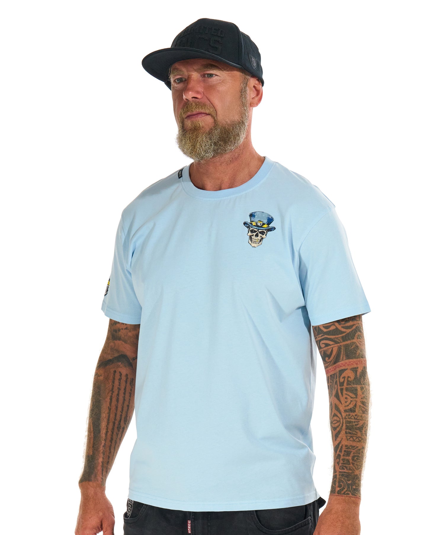 Pánské triko SKULL II LIGHT BLUE