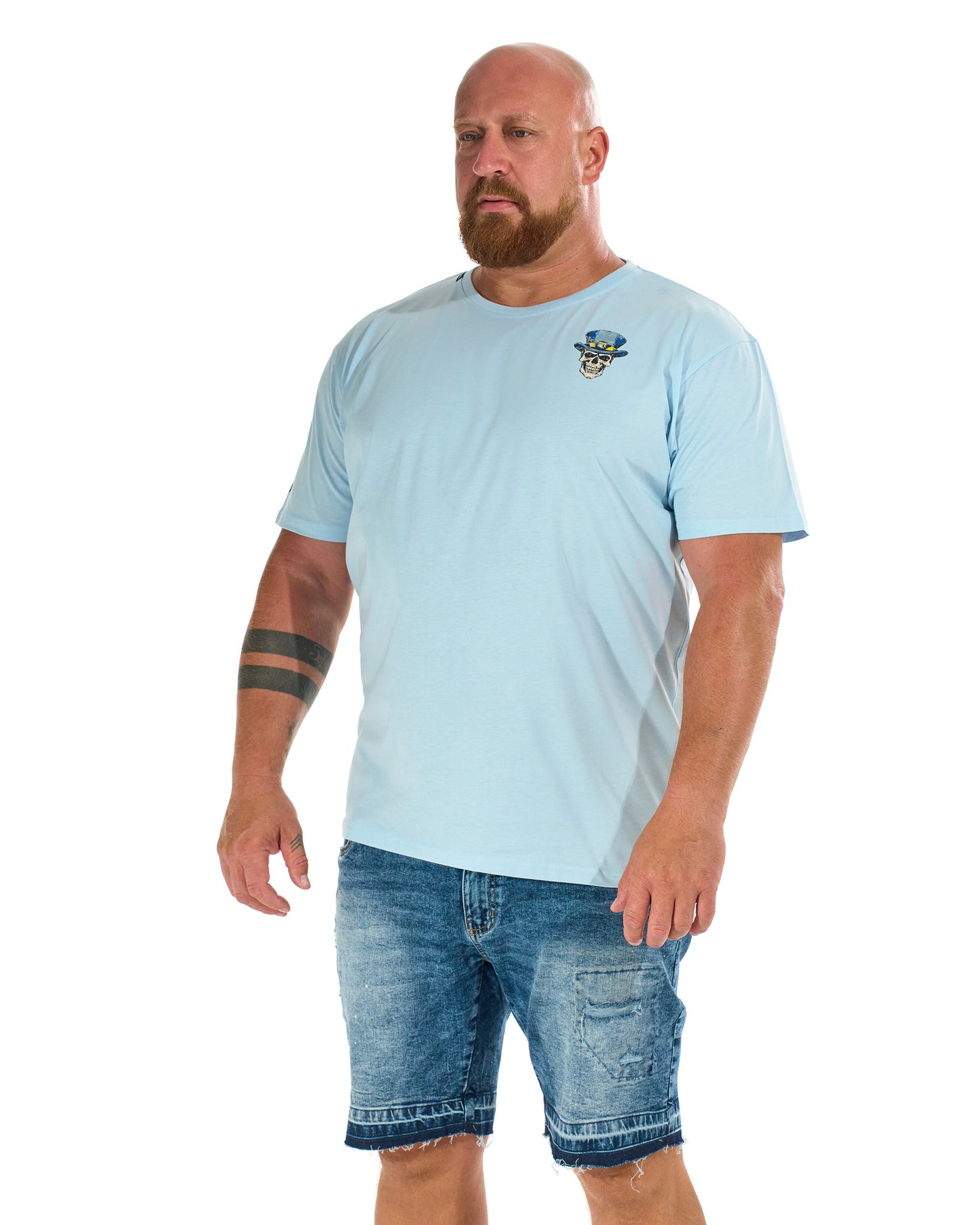 Pánské triko SKULL II LIGHT BLUE