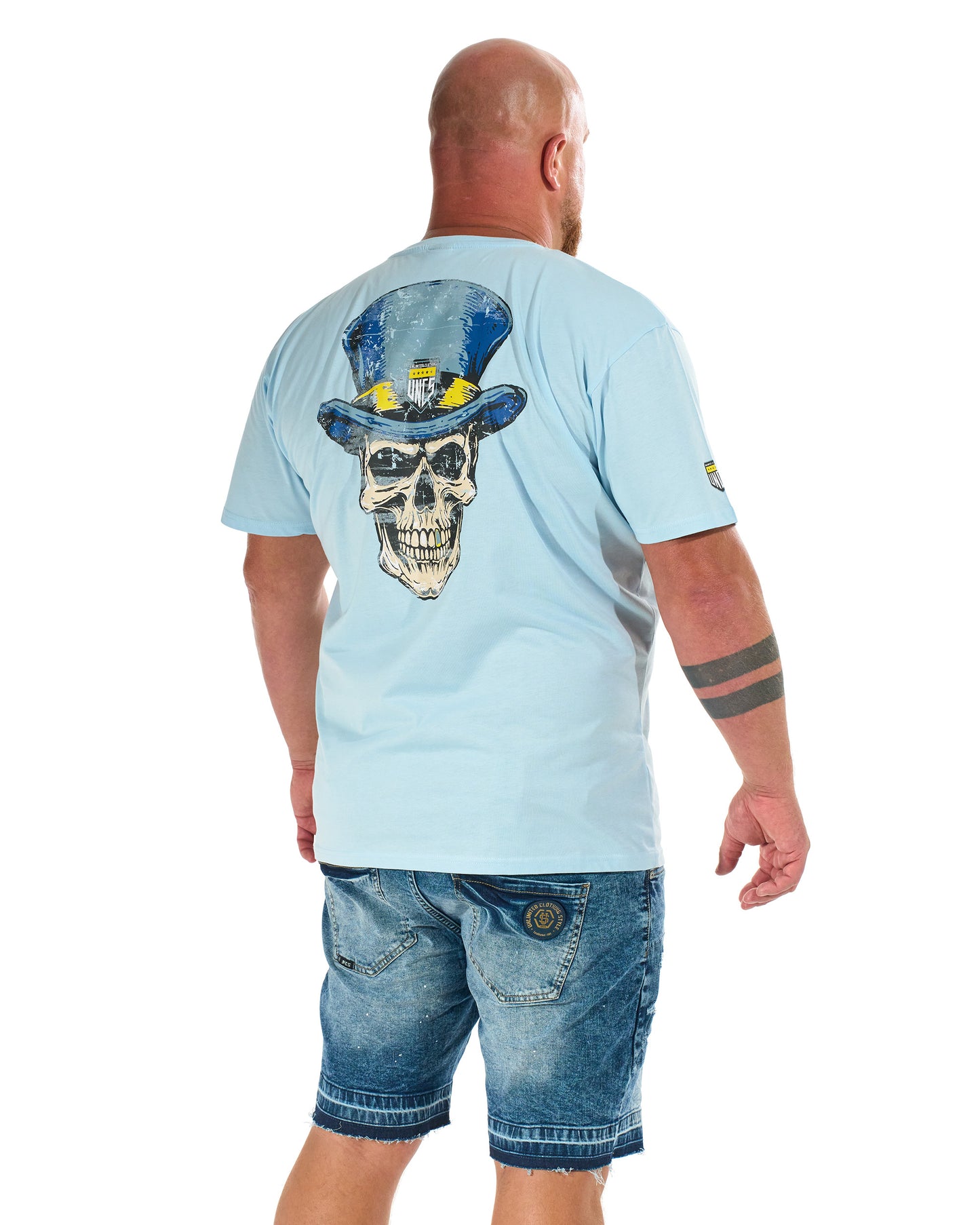 Pánské triko SKULL II LIGHT BLUE