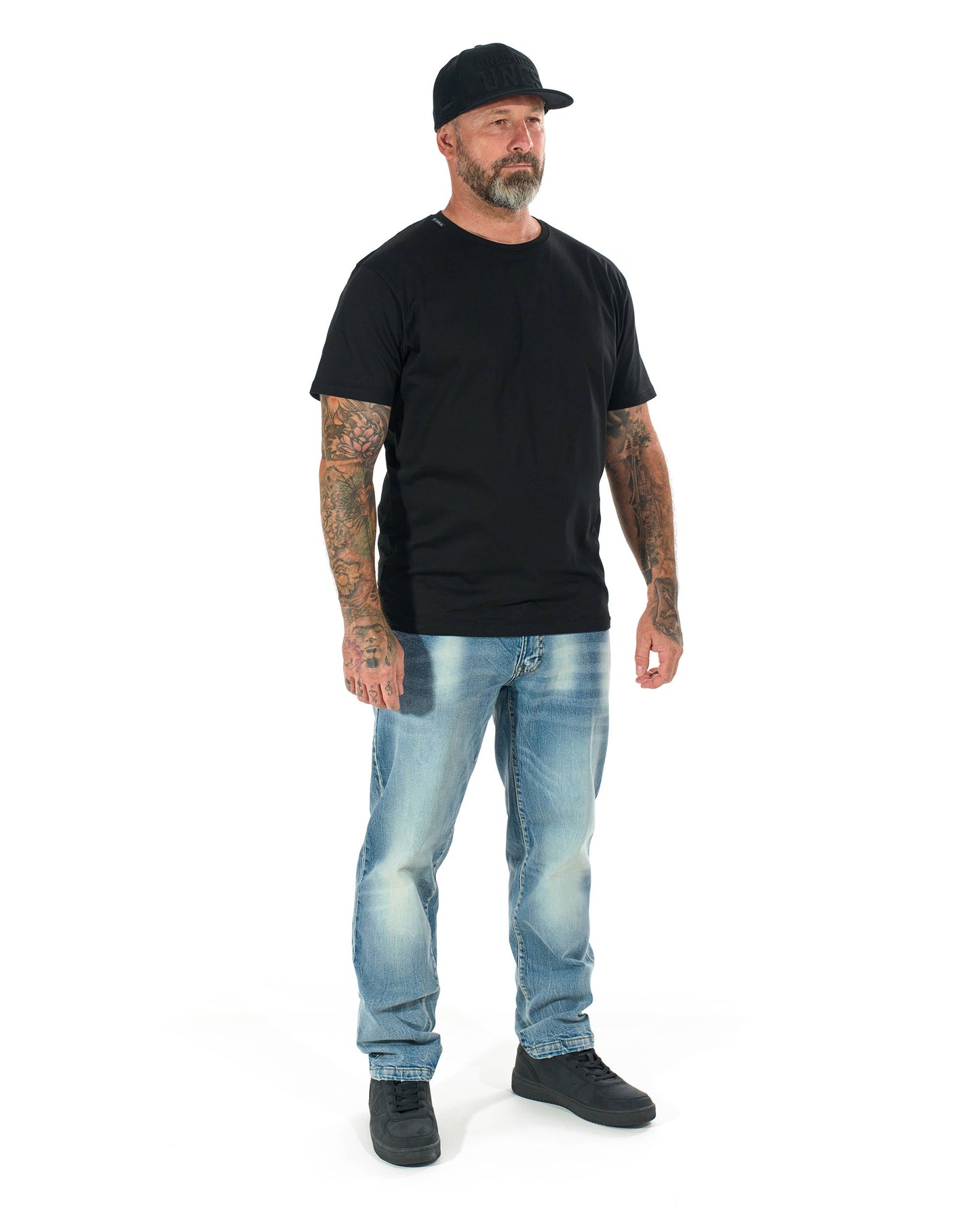 Pánské triko BASIC VI - elastan BLACK