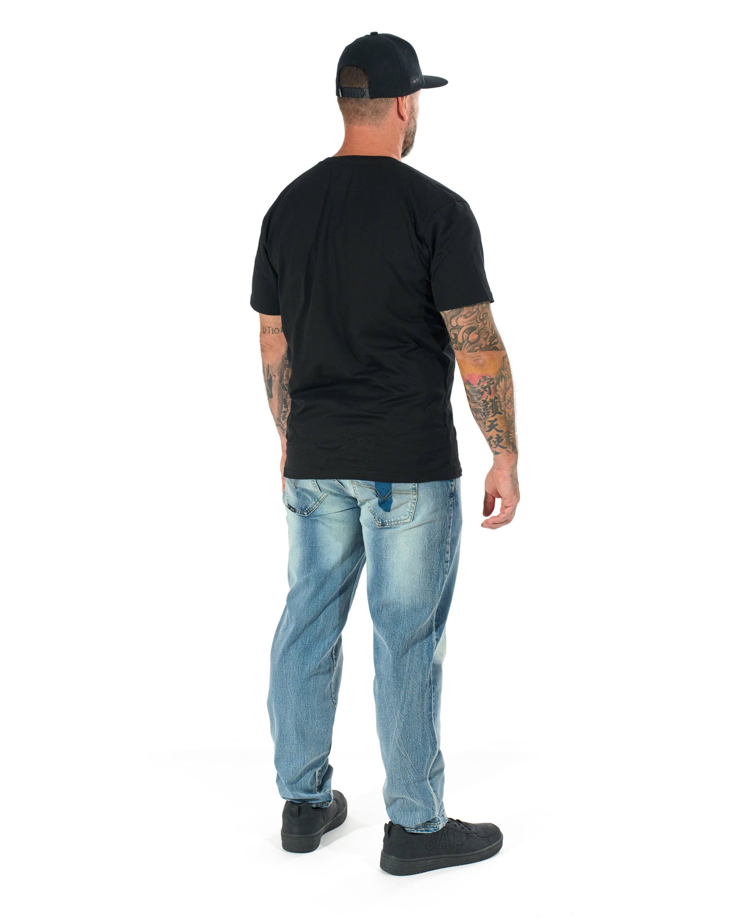 Pánské triko BASIC VI - elastan BLACK