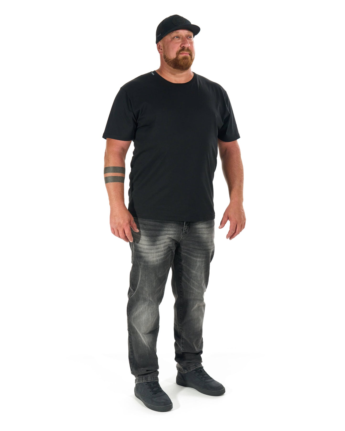 Pánské triko BASIC VI - elastan BLACK
