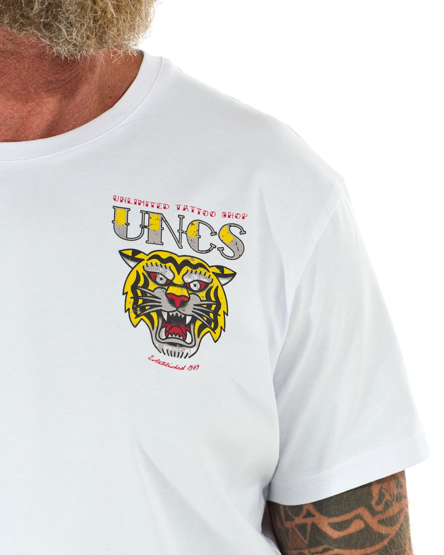 UNCS pánské tričko s tygřím potiskem na zádech, streetwear styl, pro motorkáře a kulturisty, až do velikosti 6XL.