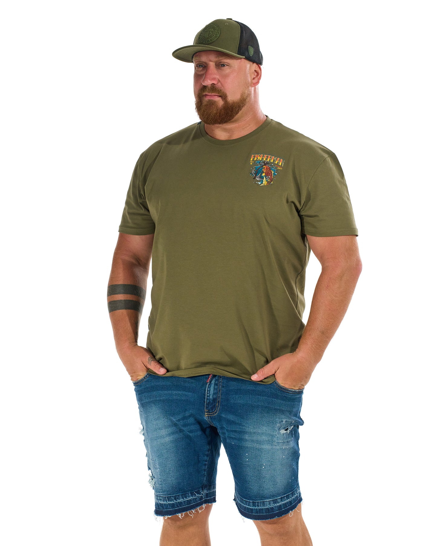 Pánské triko FISHERMAN IV KHAKI