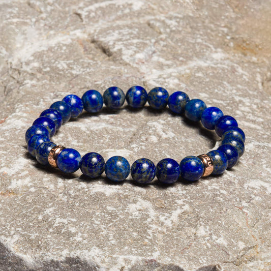 Pánský náramek lesklý Lapis Lazuli 8 mm