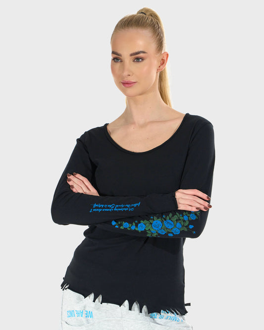 Dámské triko CLAUDIE LS BLACK BLACK