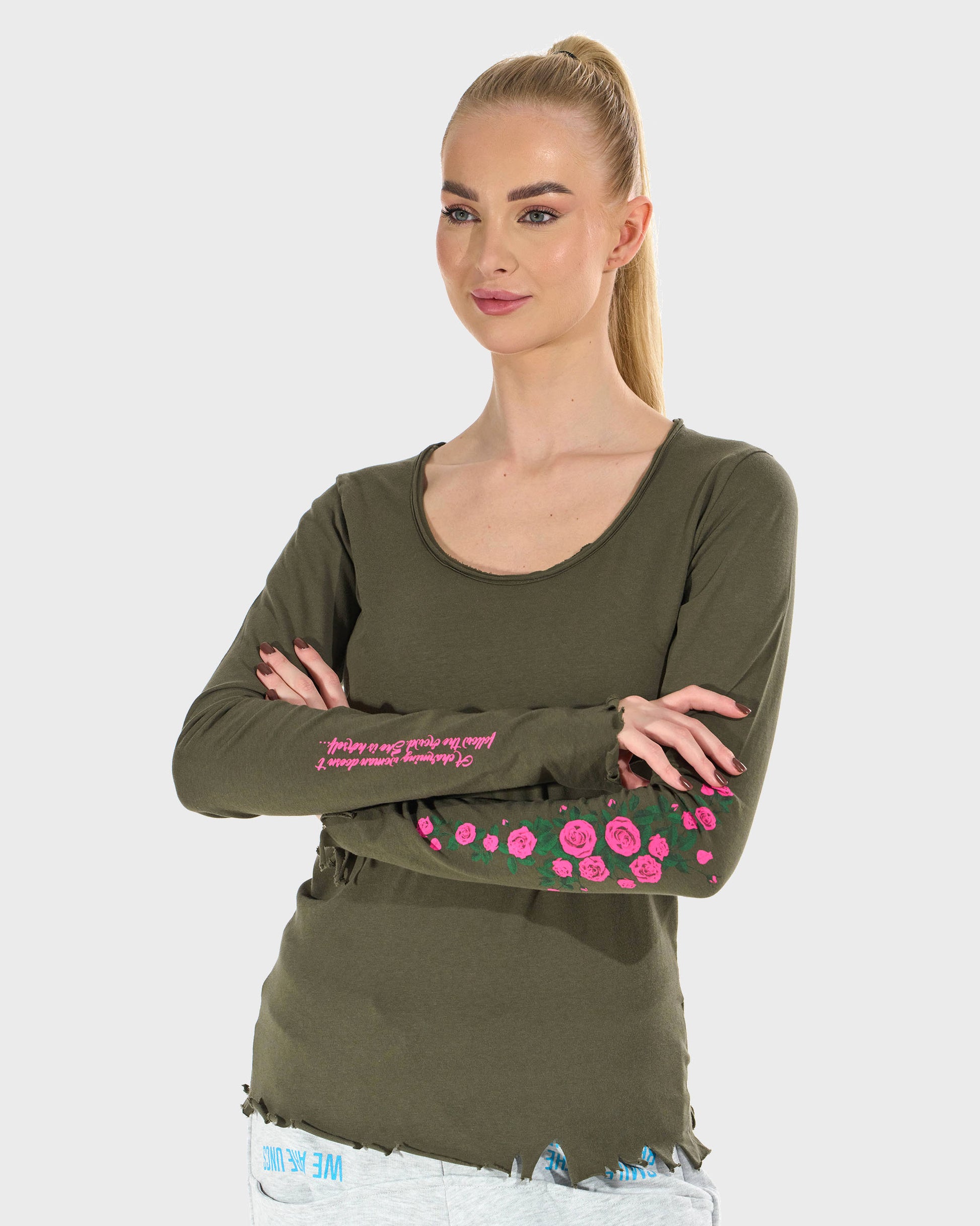 Dámské triko CLAUDIE LS KHAKI