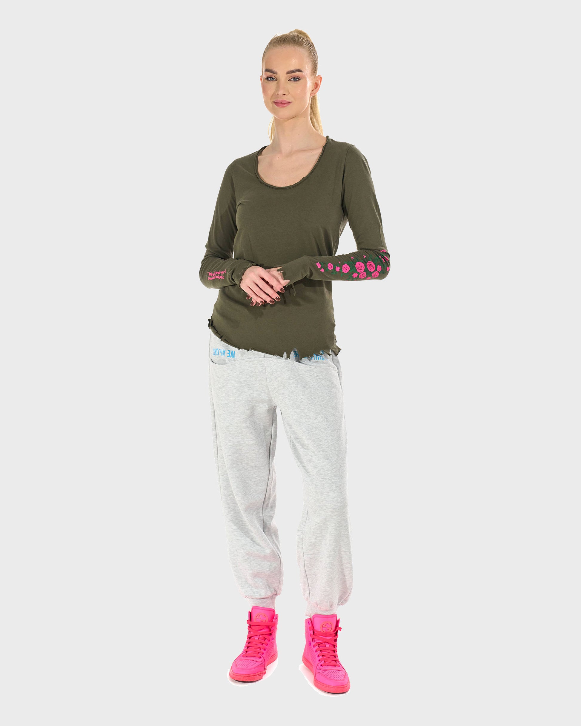 Dámské triko CLAUDIE LS KHAKI