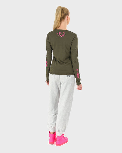 Dámské triko CLAUDIE LS KHAKI
