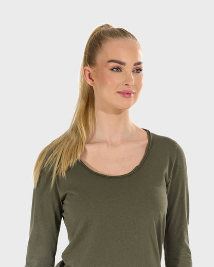 Dámské triko CLAUDIE LS KHAKI