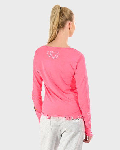 Dámské triko CLAUDIE LS NEON PINK