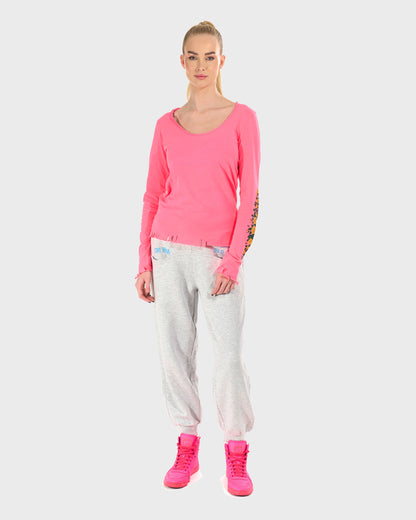 Dámské triko CLAUDIE LS NEON PINK