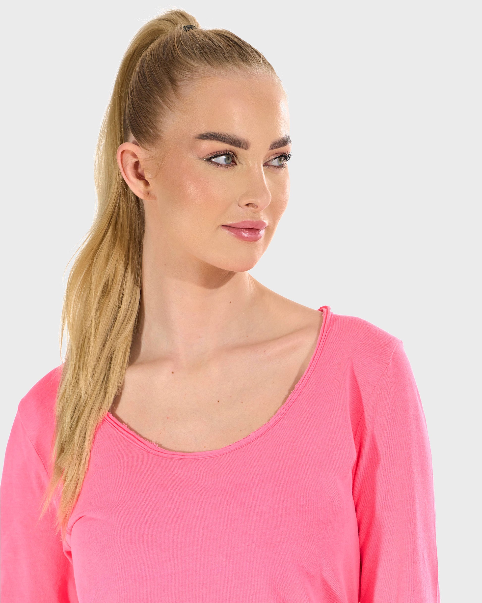 Dámské triko CLAUDIE LS NEON PINK