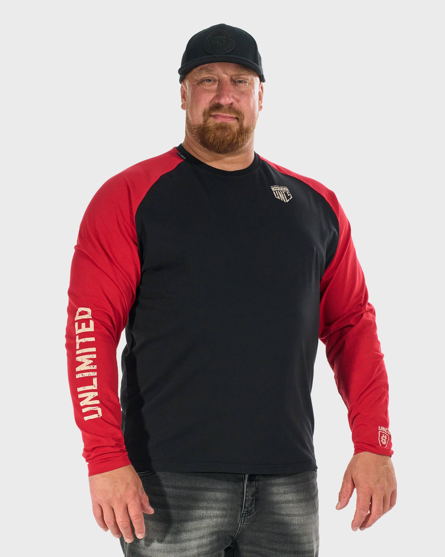 Pánské triko CONNOR I LS BLACK/RED