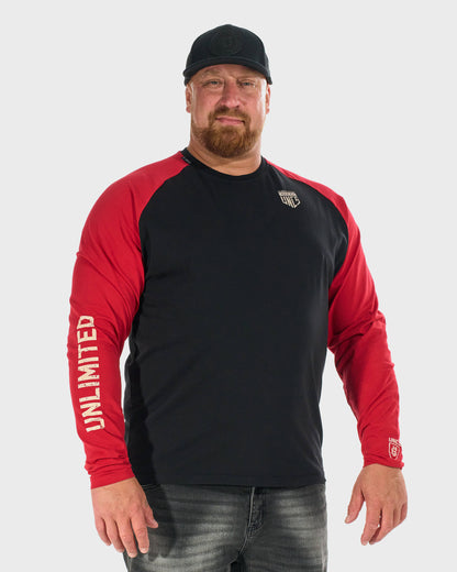 Pánské triko CONNOR I LS BLACK/RED