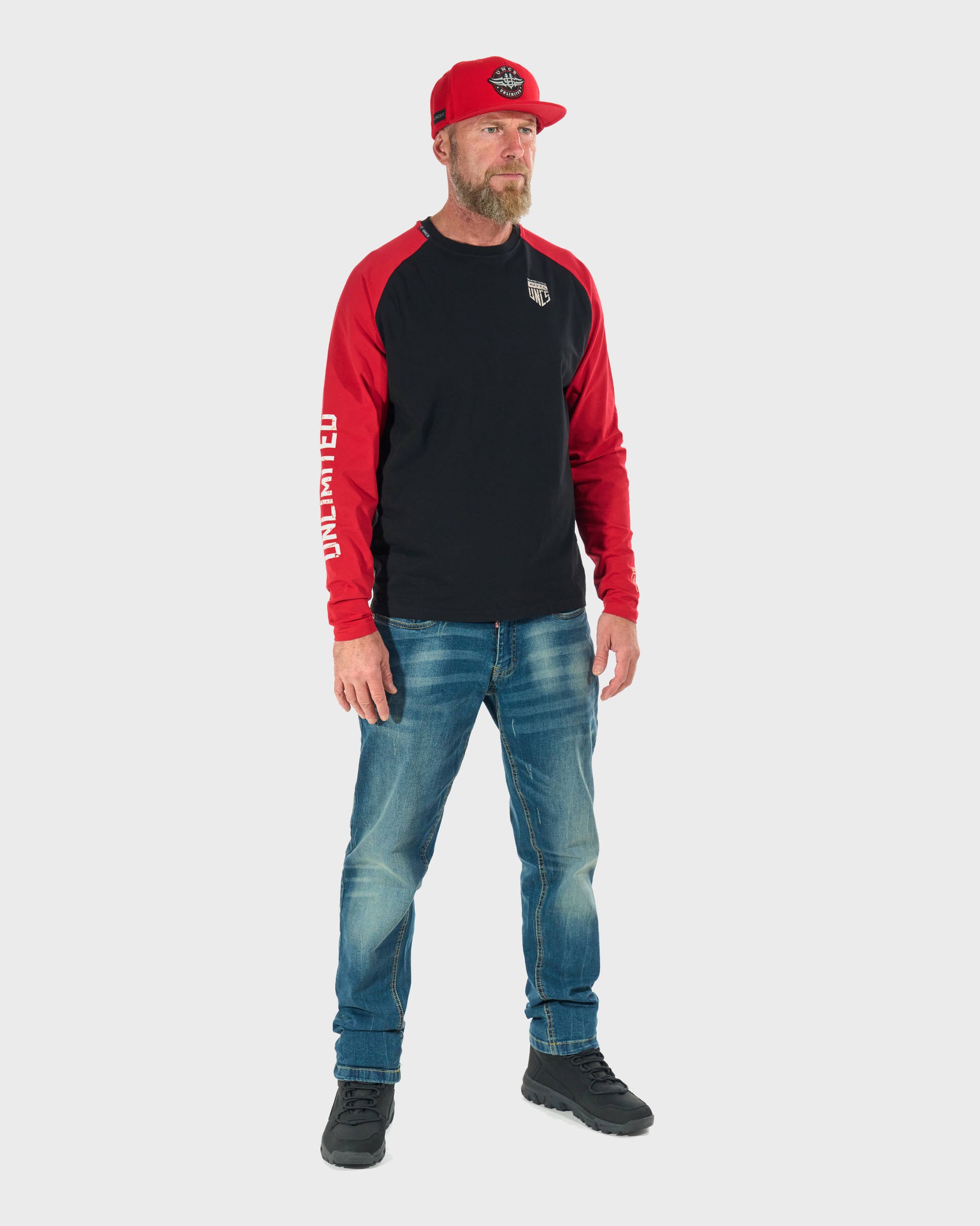 Pánské triko CONNOR I LS BLACK/RED