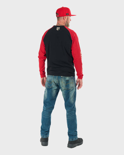 Pánské triko CONNOR I LS BLACK/RED