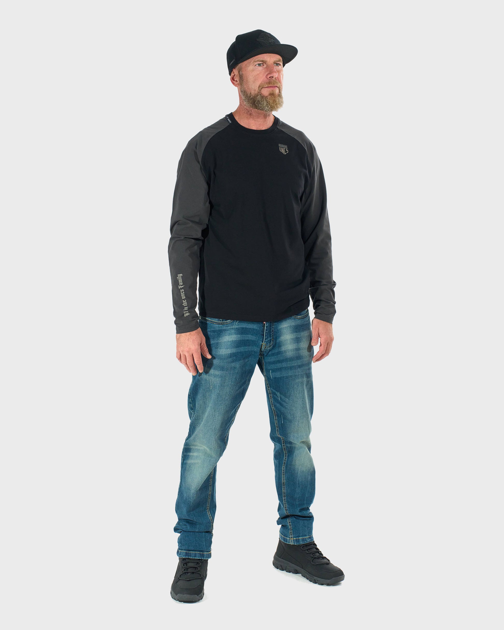 Pánské triko CONNOR II LS BLACK/GREY