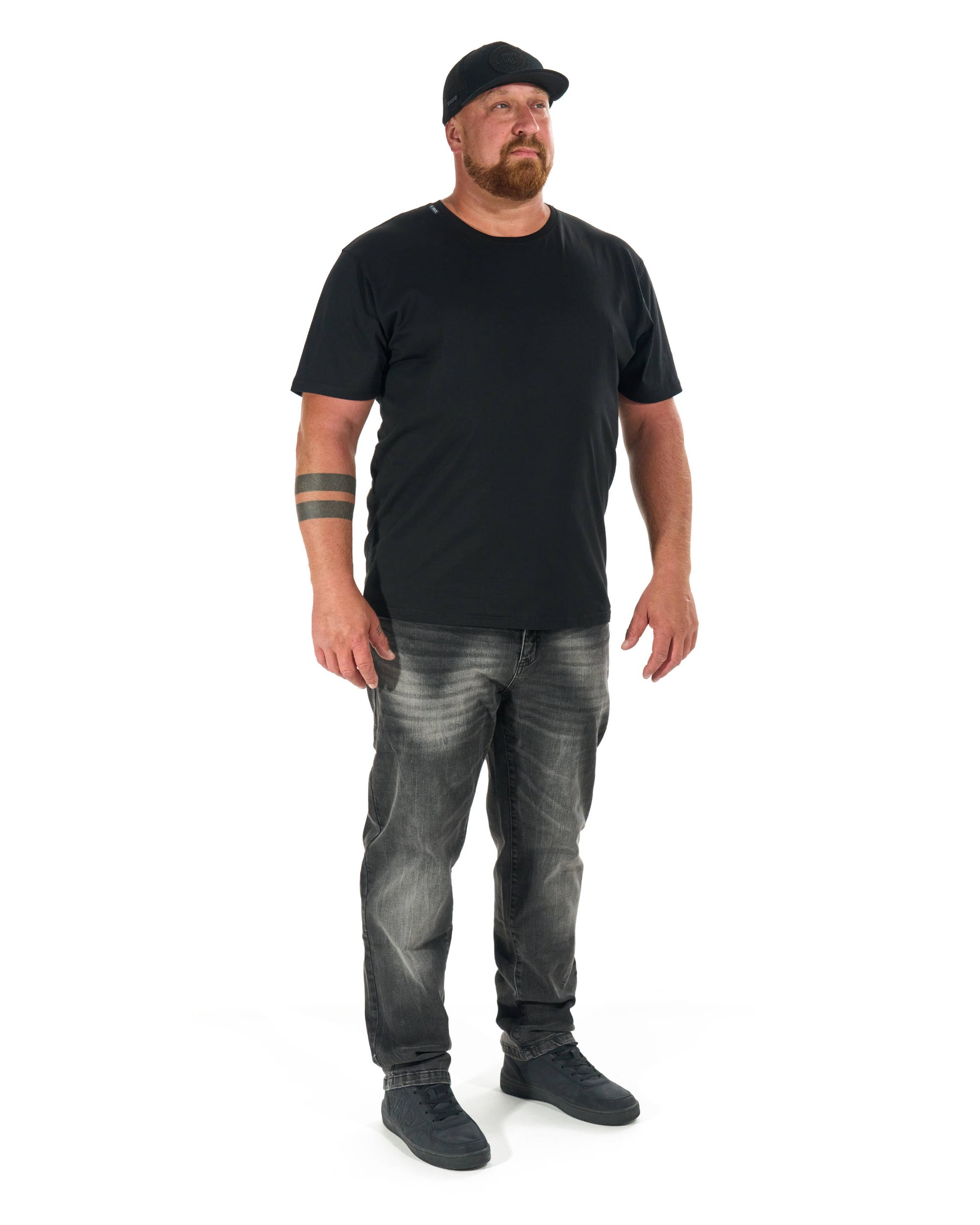 Pánské triko BASIC VI - elastan BLACK
