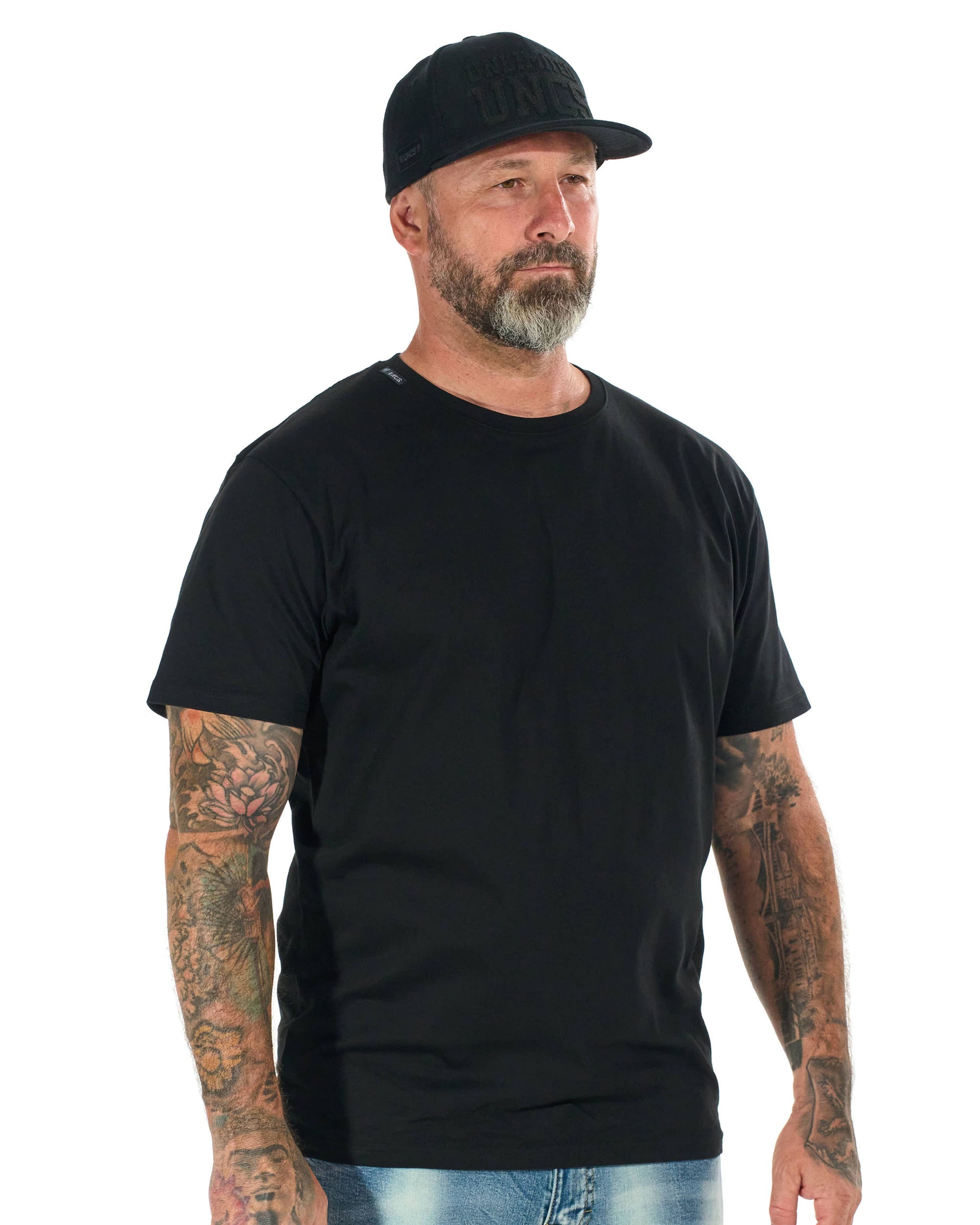 Pánské triko BASIC VI - elastan BLACK