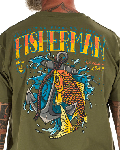 Pánské triko FISHERMAN IV KHAKI