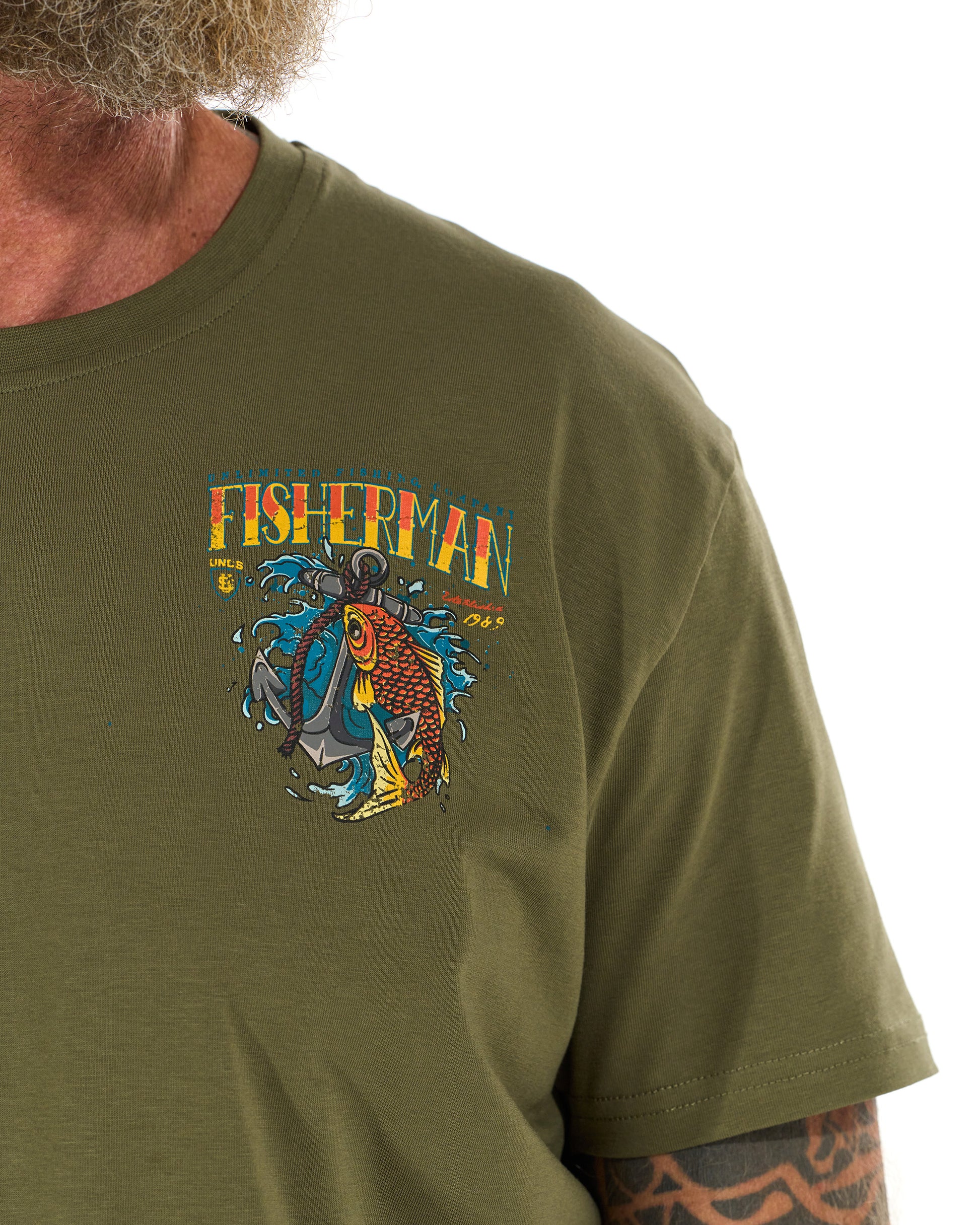 Pánské triko FISHERMAN IV KHAKI