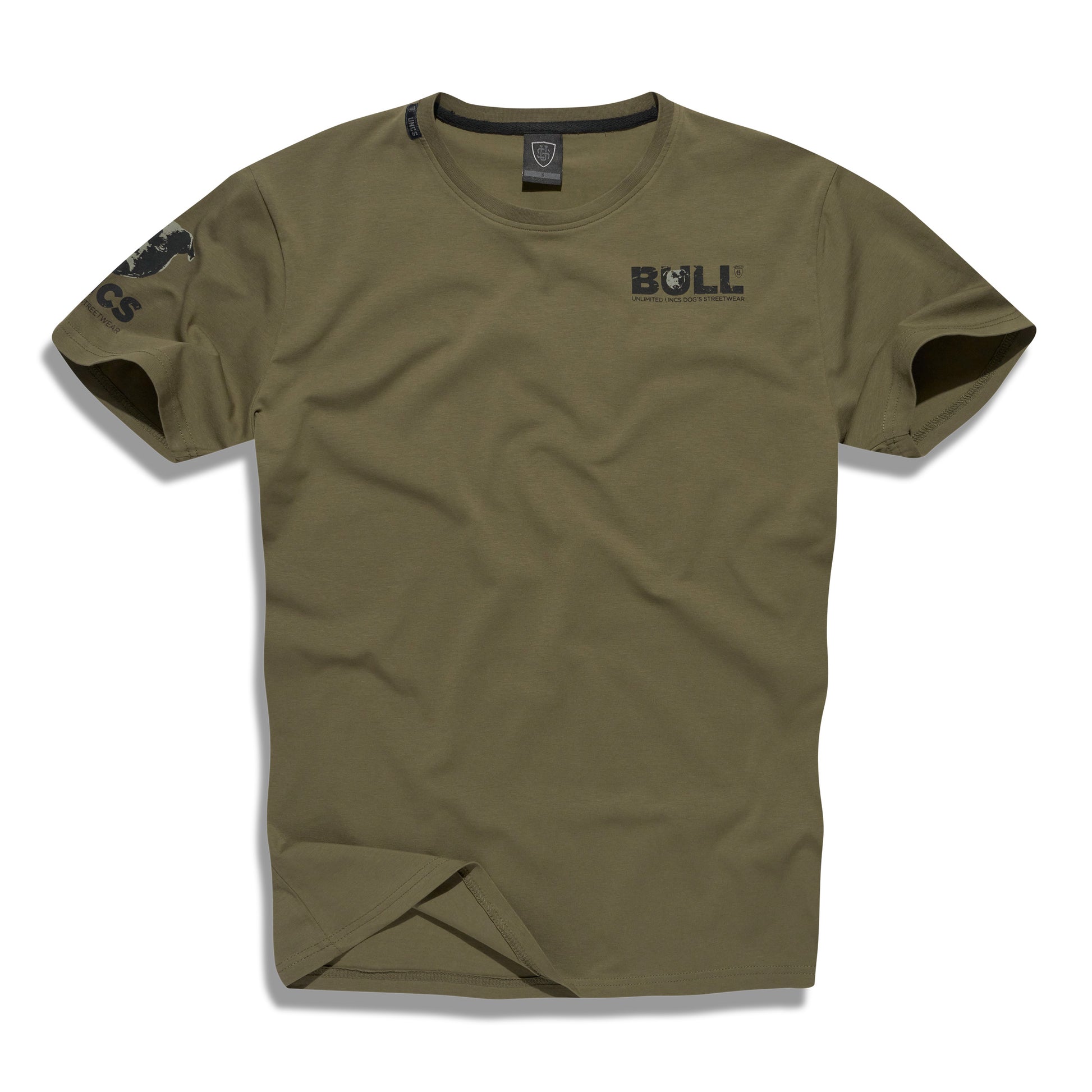 UNCS pánské tričko BULL v khaki barvě, oblečení pro větší postavy a motorkáře, dostupné až do velikosti 6XL