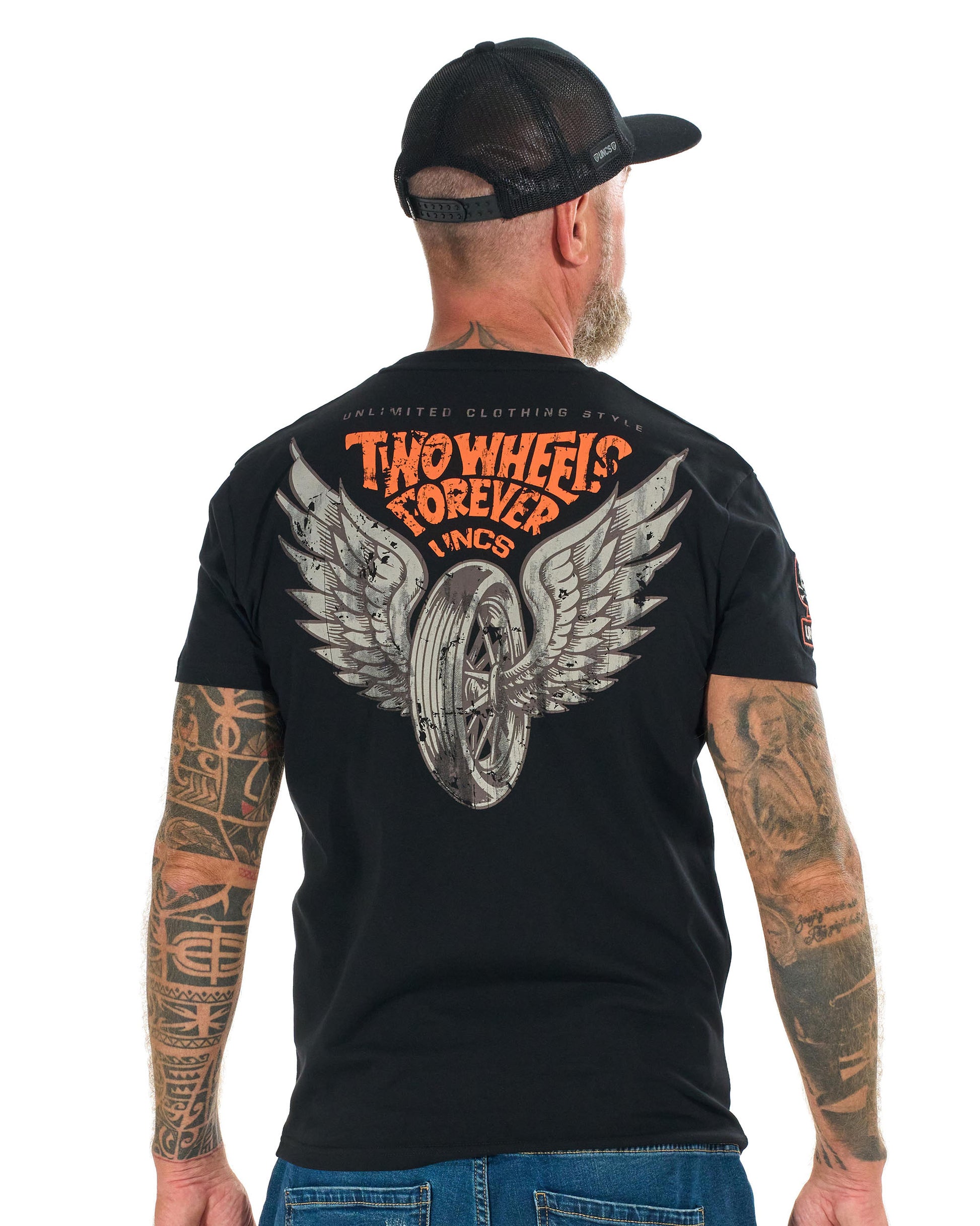 Pánské triko TWO WHEELS II BLACK/ORANGE