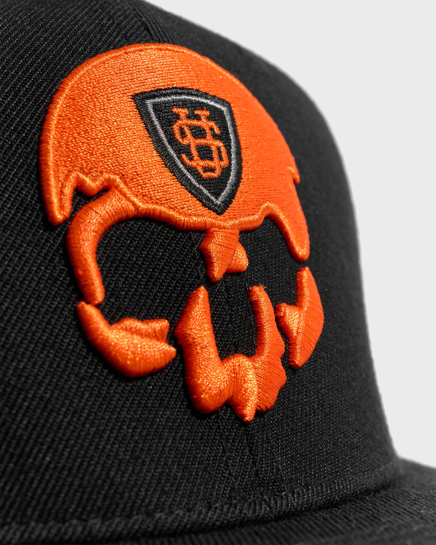 Pánská čepice SKULL BLACK/ORANGE