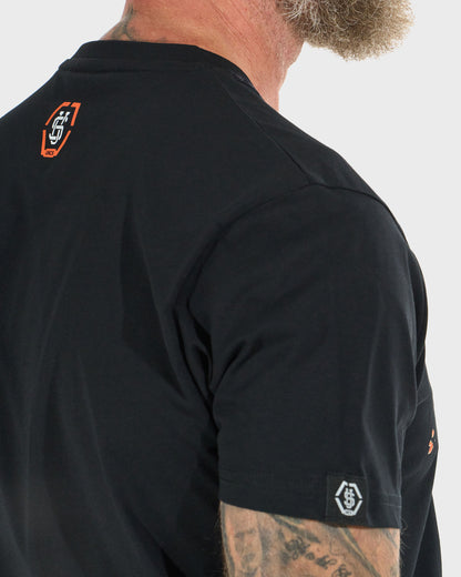 Pánské triko RODNEY III BLACK/ORANGE