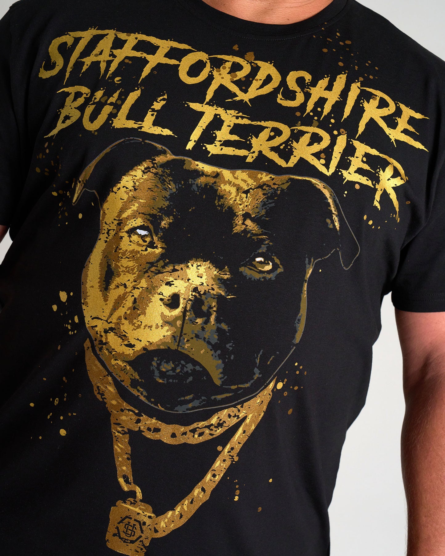 Pánské triko BULL TERRIER III BLACK/GOLD