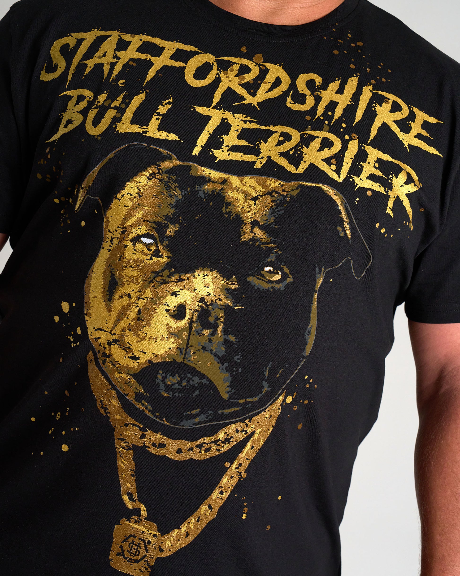 Pánské triko BULL TERRIER III BLACK/GOLD