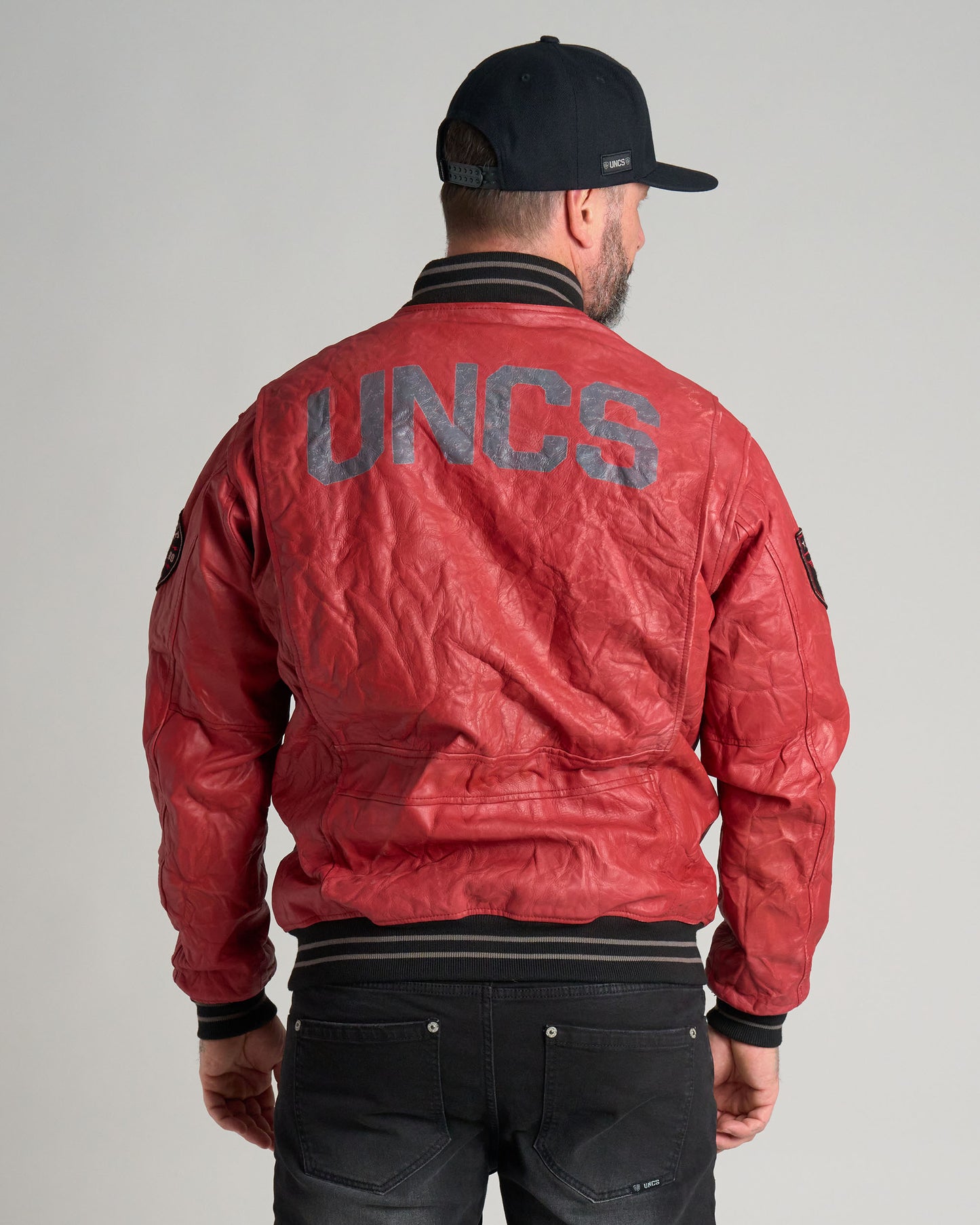 Pánská bunda kožená BIKER II RED