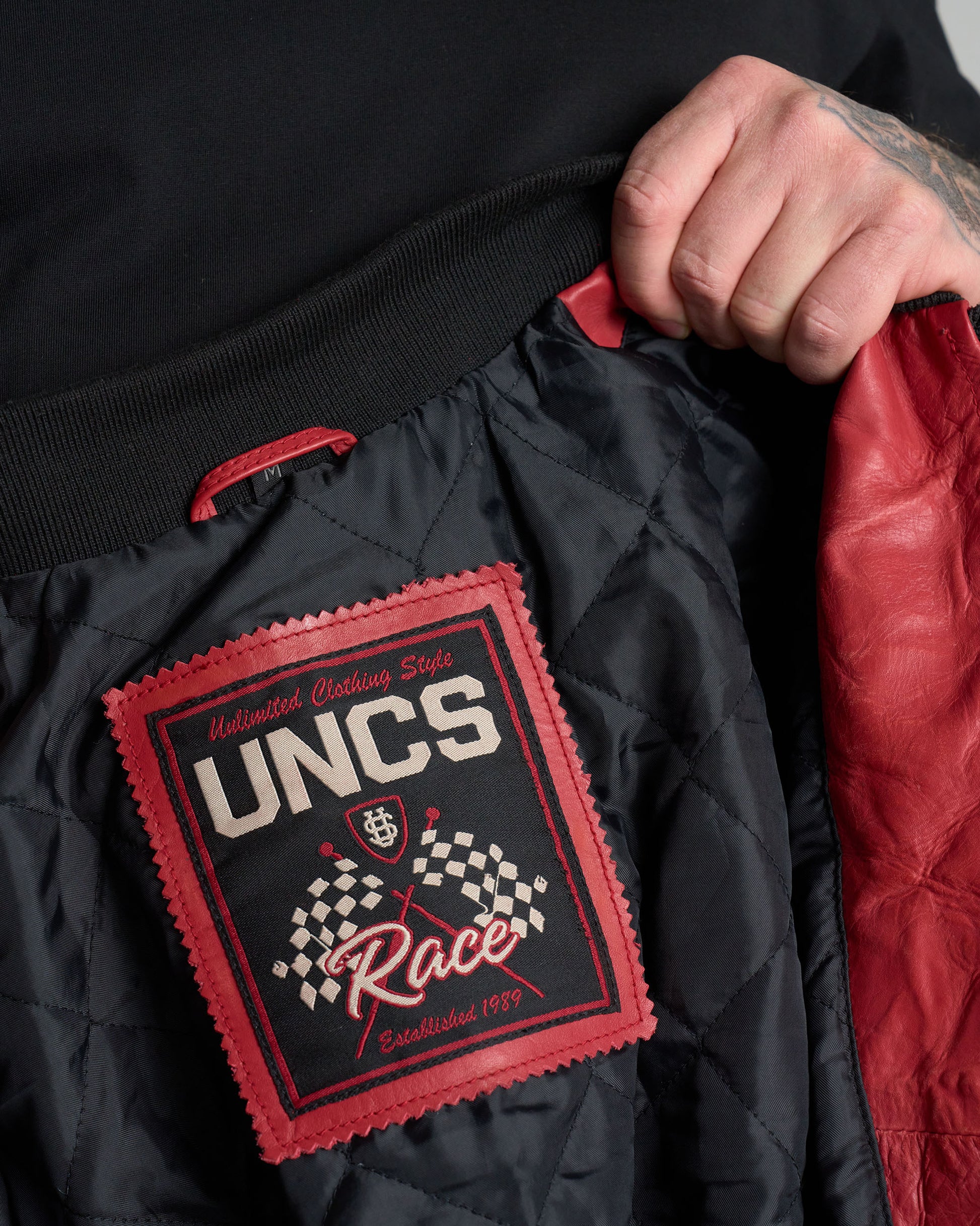 Pánská bunda kožená BIKER II RED