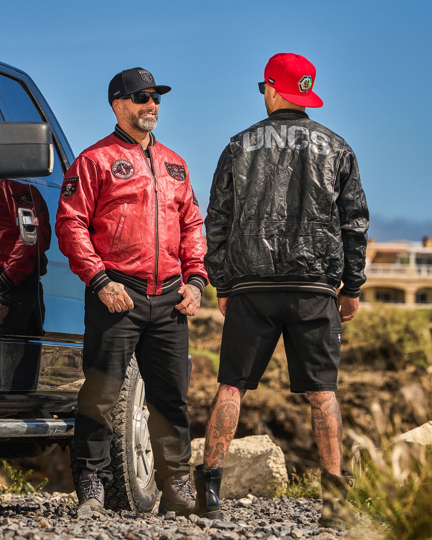 Pánská bunda kožená BIKER II RED