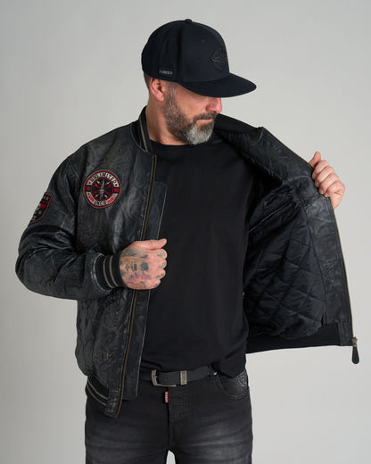 Pánská bunda kožená BIKER II BLACK