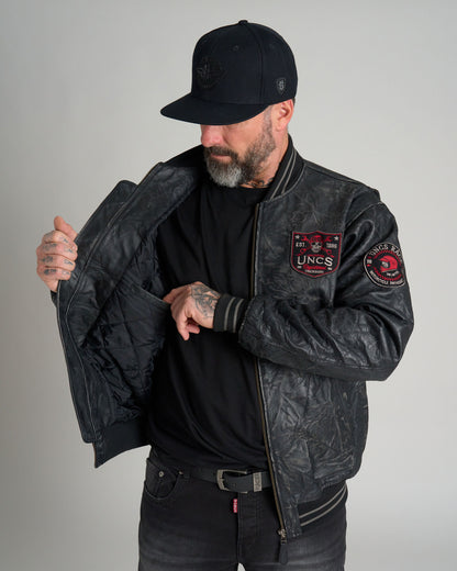 Pánská bunda kožená BIKER II BLACK