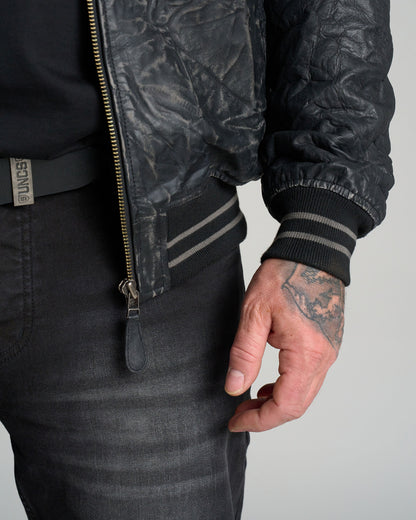 Pánská bunda kožená BIKER II BLACK