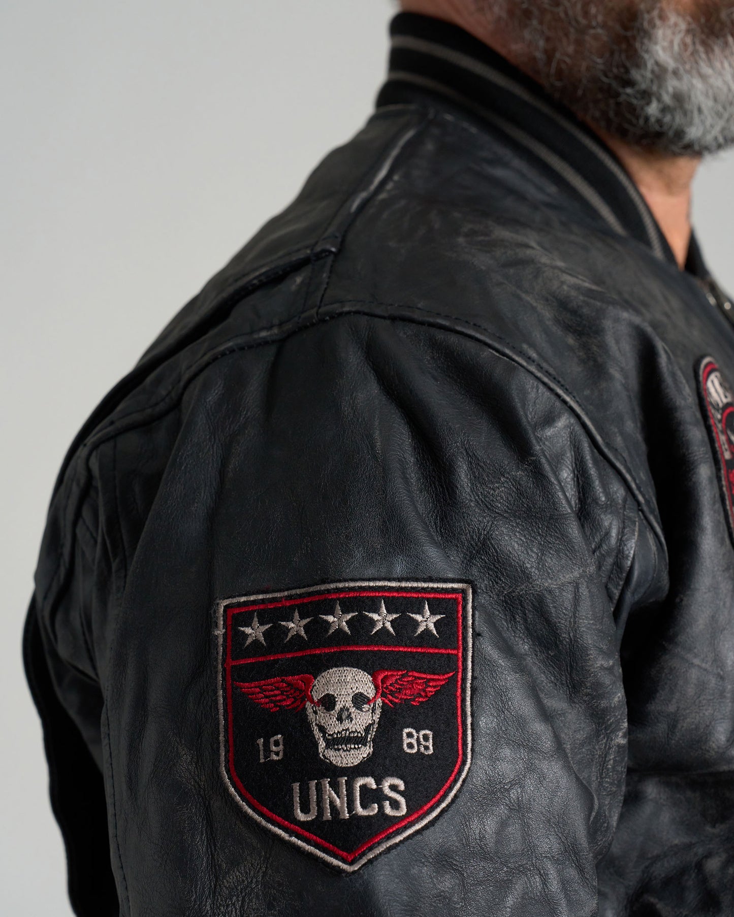 Pánská bunda kožená BIKER II BLACK