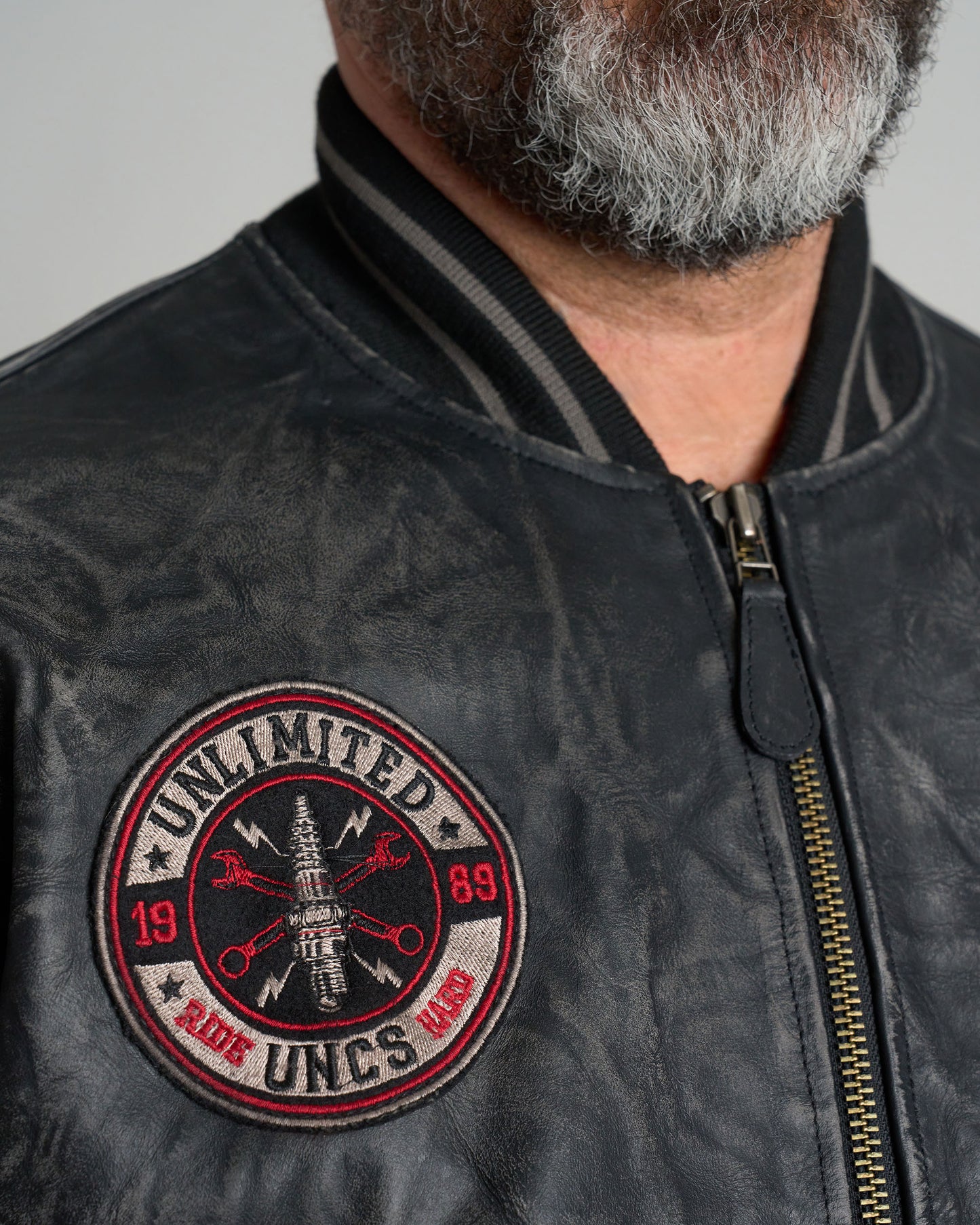 Pánská bunda kožená BIKER II BLACK