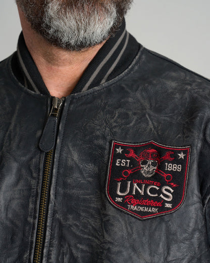 Pánská bunda kožená BIKER II BLACK