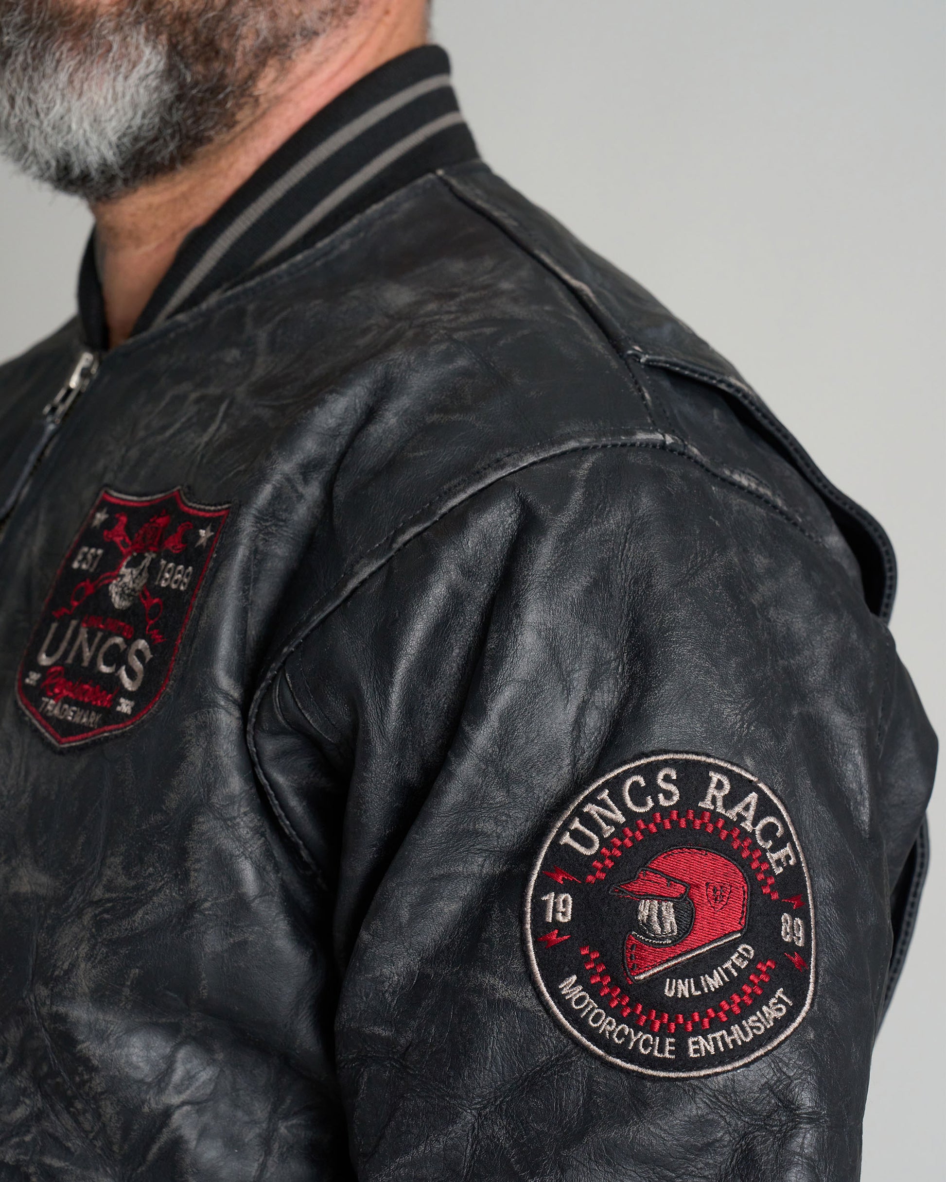 Pánská bunda kožená BIKER II BLACK