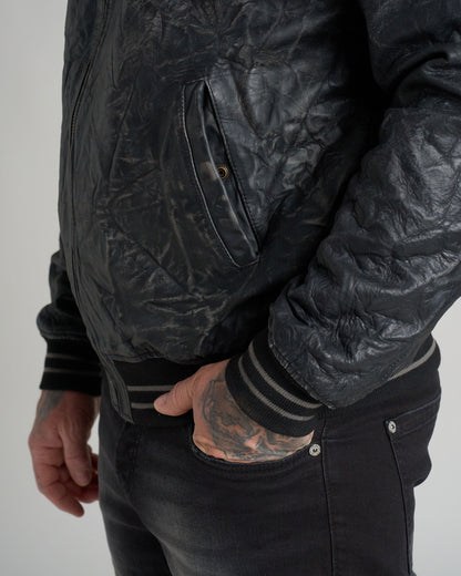 Pánská bunda kožená BIKER II BLACK