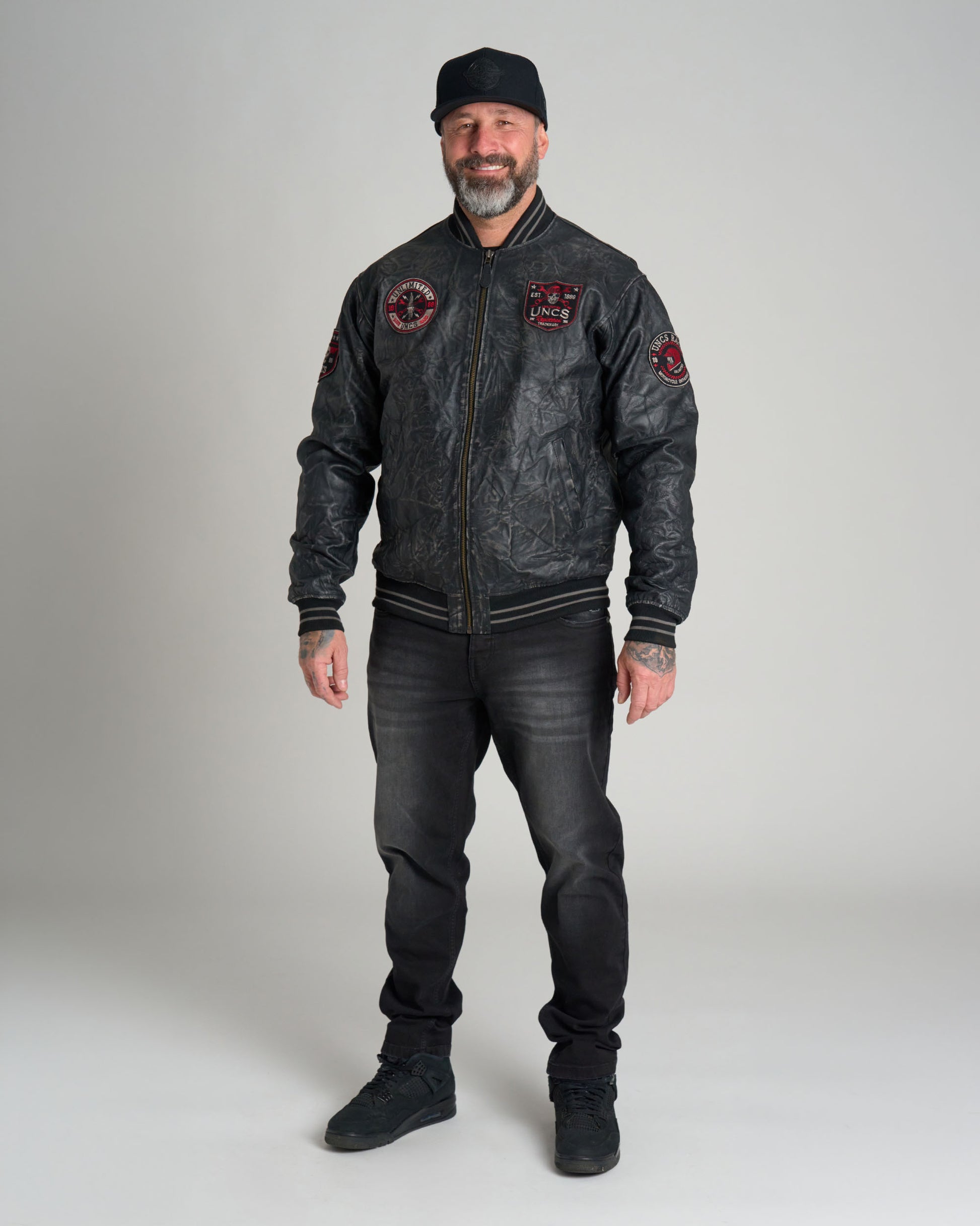 Pánská bunda kožená BIKER II BLACK