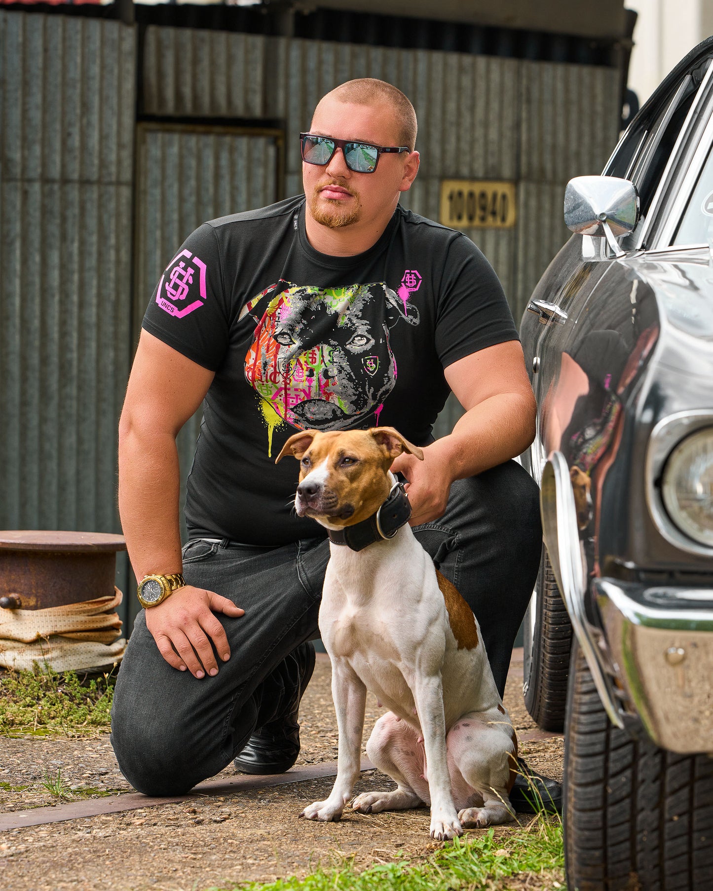 Pánské triko STAFFBULL III (Elastan) BLACK