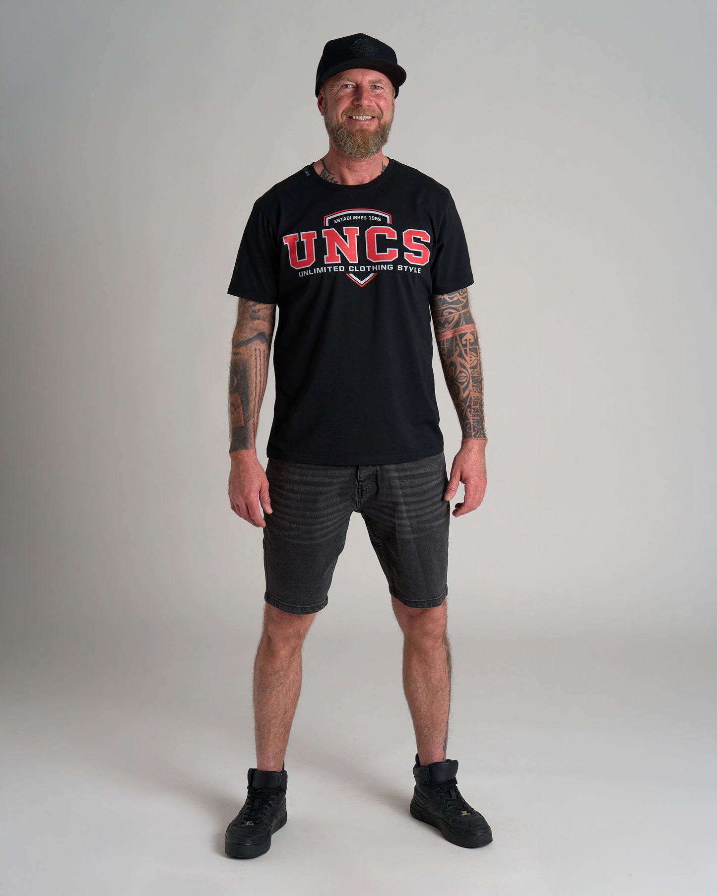 Pánské triko UNCS TEAM BLACK/RED