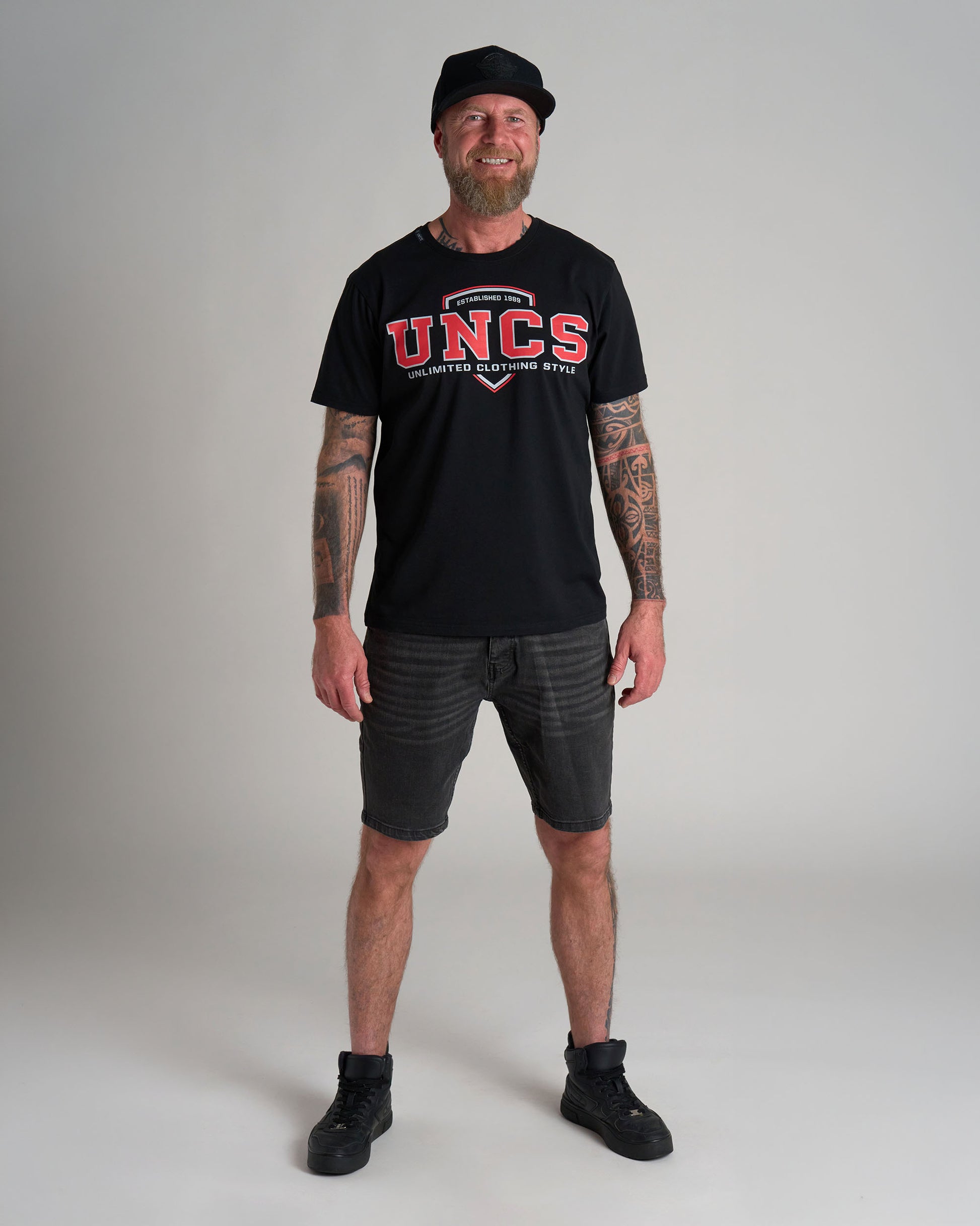 Pánské triko UNCS TEAM BLACK/RED